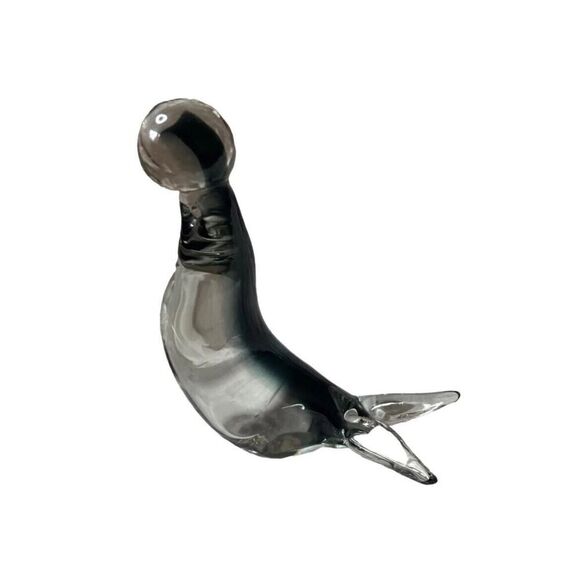 Seal W/Ball Heavy Hand Made Glass Heavy Duty Ocean Paperweight Gift Office Work - Picture 5 of 15